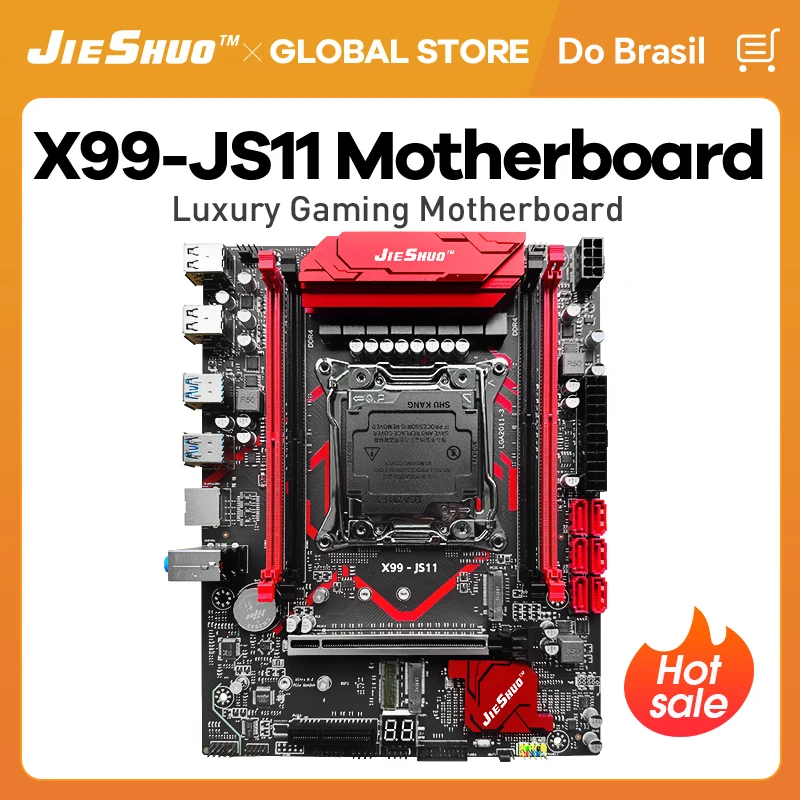 JIESHUO X99 Motherboard with M.2, USB 3.0, LGA 2011 Socket for for Gaming Computer support TPM 2.0