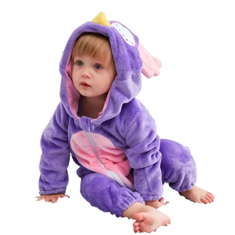 Baby Violet Cartoon Owl Cosplay Costume Toddler Birds Jumpsuit Boy Girls Rompers Infant Clothes Pyjamas Kids Kigurumi