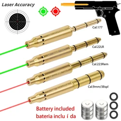 Tactical Laser Bore Sight .177/.22LR/.223 Rem/9mm/7.62mm Cal Red Dot Laser Pointer Collimator Cartridge Boresighter for Pistols