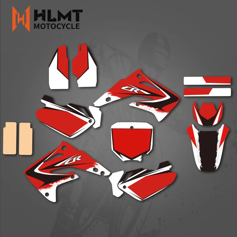 Hlmt Team Grafische En Achtergrondsticker Sticker Kit Voor Honda Cr85r Cr85 2003 -2009 2010 2011 2012 Cr 85 85r