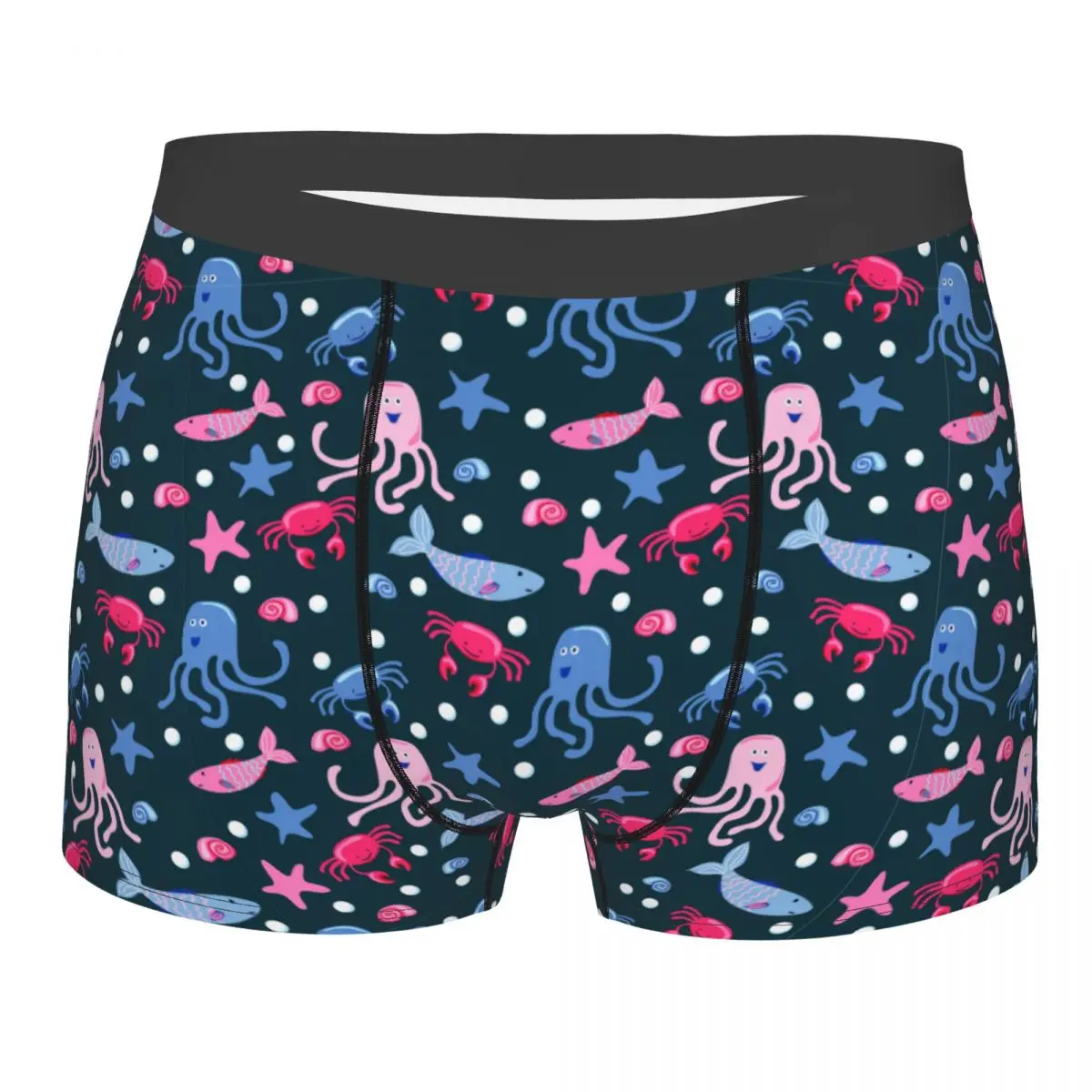 Men Octopus Underwear Funny Boxer Briefs Shorts Panties Homme Mid Waist Underpants