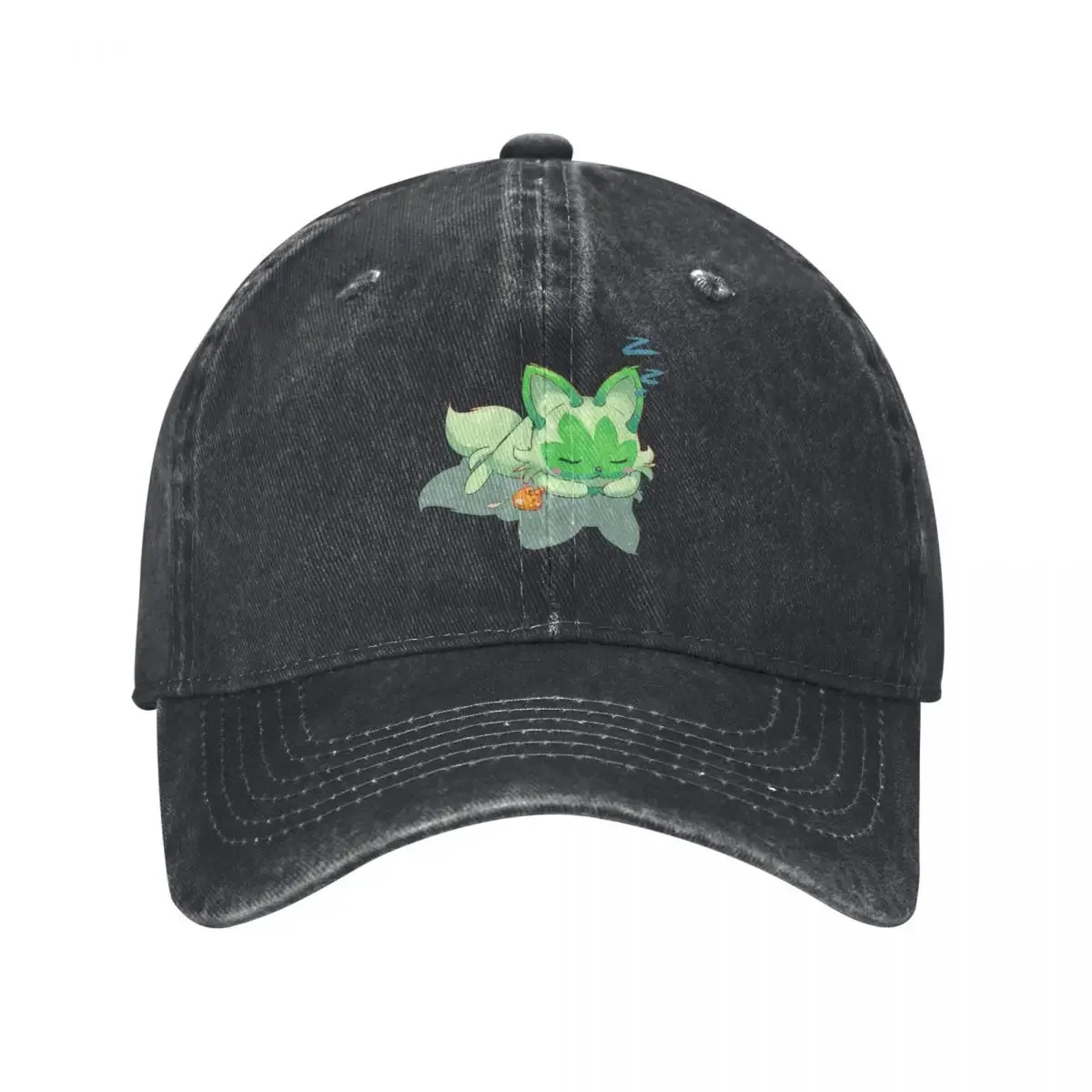 Sleepy Sprig Weed Cat with Mouse toy Baseball Cap black Kids Hat |-F-| Sports Cap Women's Golf Wear Men's