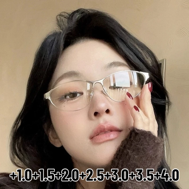 

Retro Fashion Cat Eye Full Frame Presbyopia Glasses HD Anti-blue Light Reading Glasses for Men and Women Y2K New Luxury Glasses