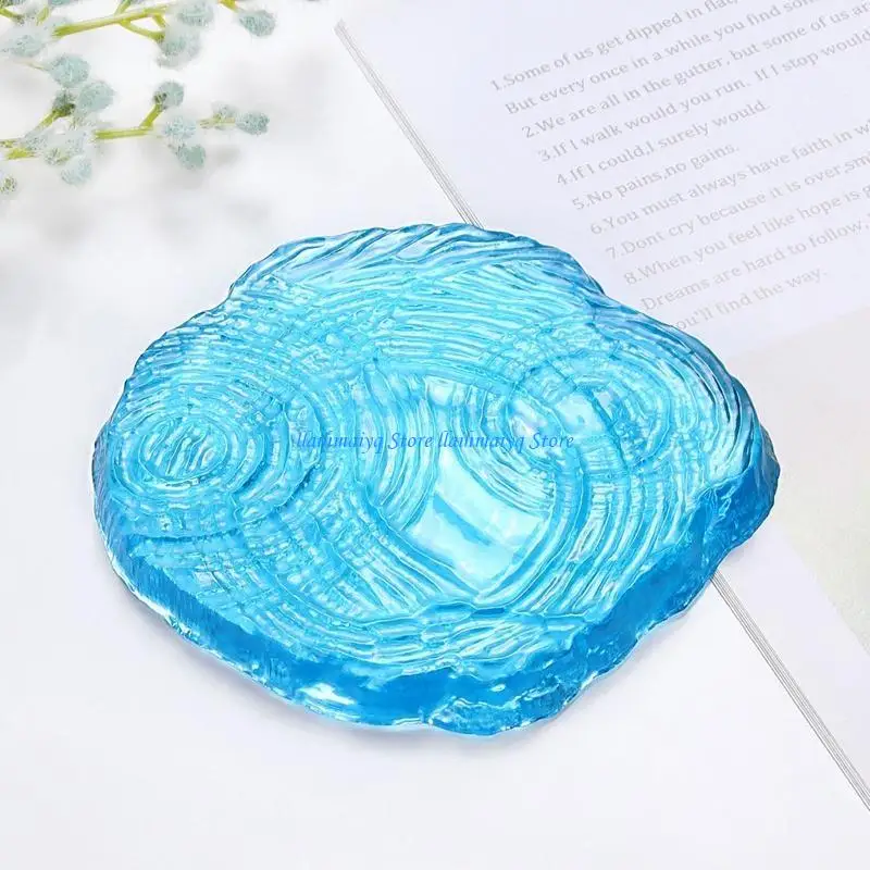 

573B Creative Ripple UV Crystal Epoxy Resin Mold Cup Mat Tray Silicone Mould DIY Crafts Home Decorations Casting Tool