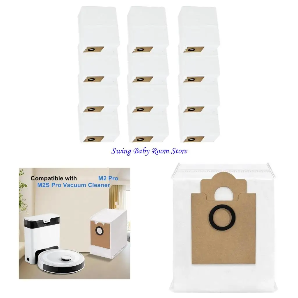 K1AD Pack of 12 Large Dust Collector Bags Suitable for Vacuum Cleaner Enhanced Filtration Fabric Quick Changing System
