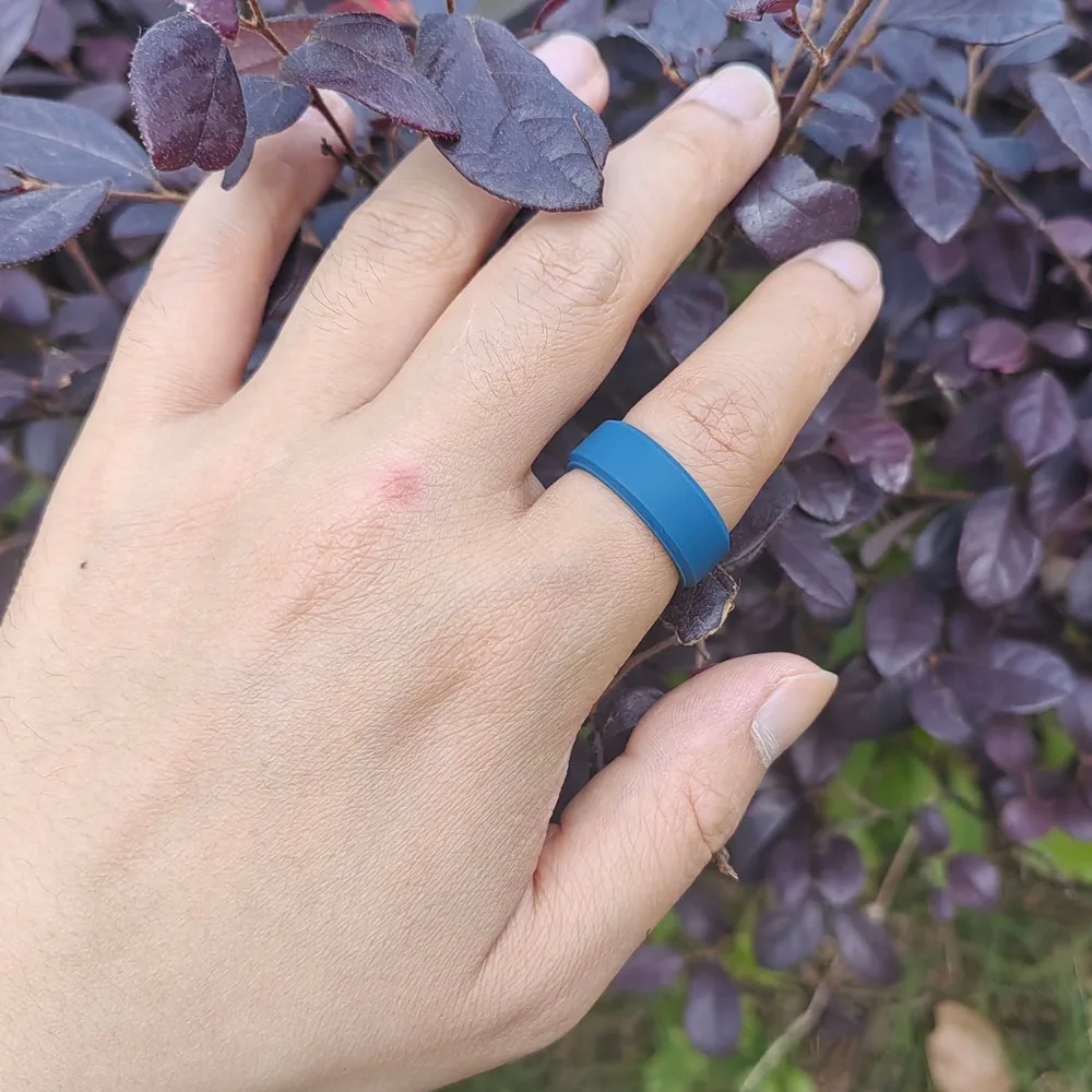 4 teile/satz Atmungsaktive Komfort Silikon Ring Geschenk Für Männer Männlich Junge Vater Sport Sportlichen Schmuck Täglichen Outdoor Arbeiten Laufen – Detail 10