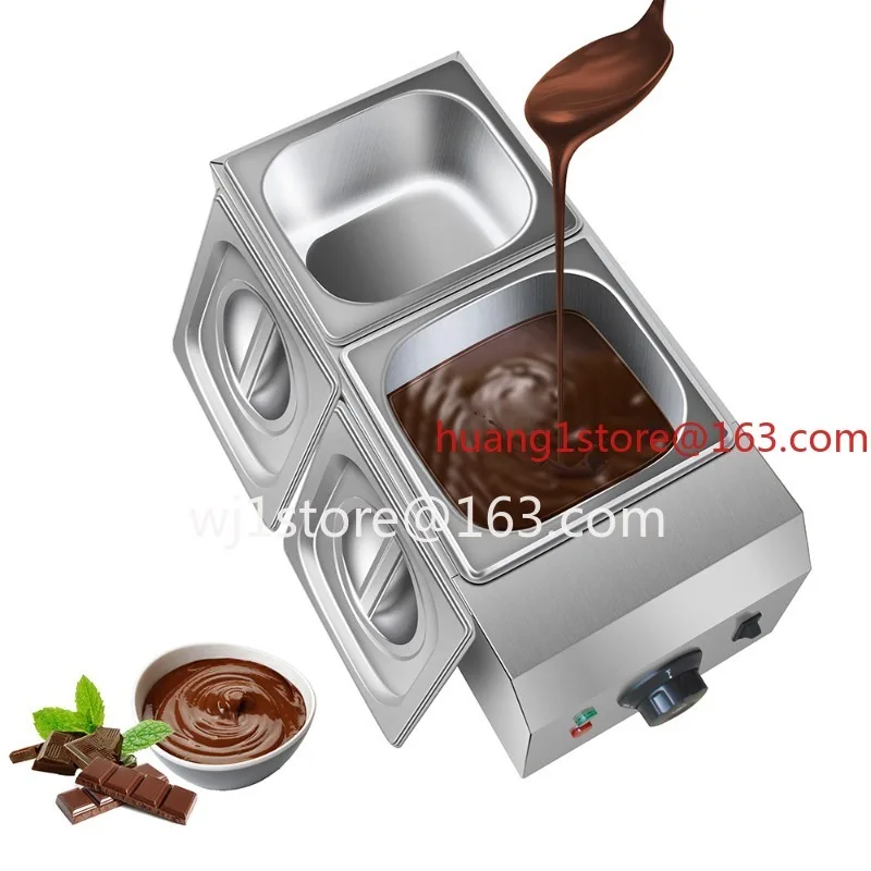 Commercial Electric Chocolate Melter Melting Pot Double Cylinder Electric Water Isolated Chocolate Melting Furnace