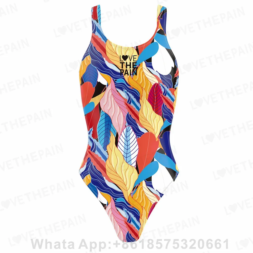 Love The Pain Women Swimsuit 2022 One Piece Backless Swimwear Sexy Slimming Beach Wear Summer Vintage Bathing Suits