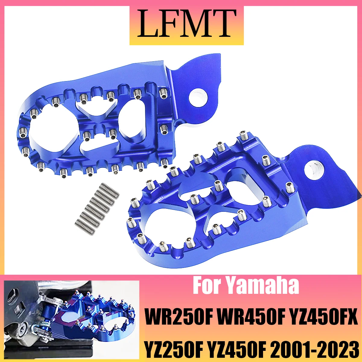 

For Yamaha WR250F WR450F YZ85 YZ250F YZ450F 2003-2023 YZ125 YZ250 YZ125X YZ250X YZ250FX 18-23 Footrest Footpeg Foot Pegs