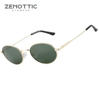 ZENOTTIC-gafas de sol polarizadas ovaladas para hombre y mujer, lentes de sol Retro polarizadas, redondas, a la moda, estilo años 90, Estilo Vintage, Y2K