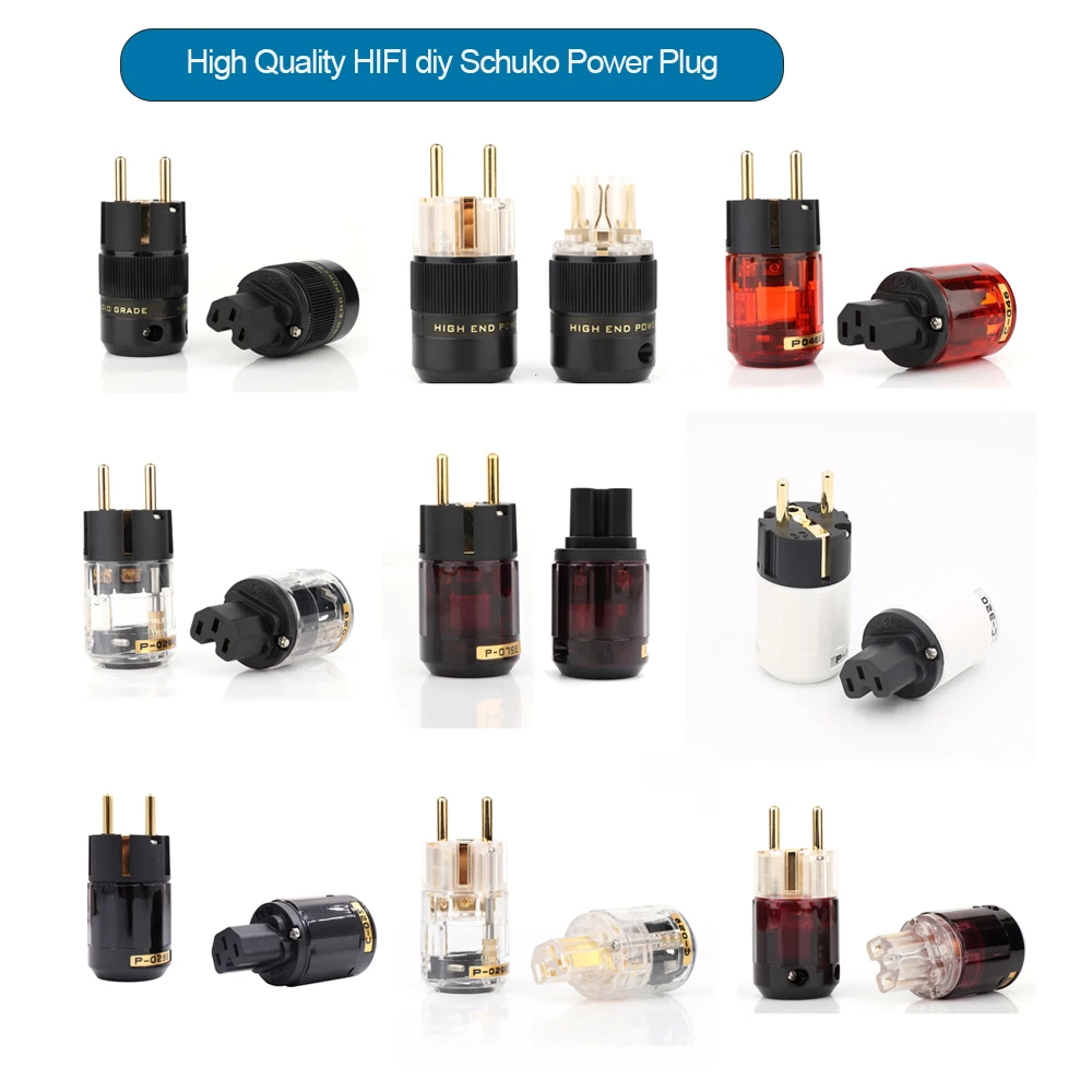 Hifi Audio EU Version Plug Hi-end Schuko AC Power Connector Power Cable Adapter Plug For Diy Power Cable