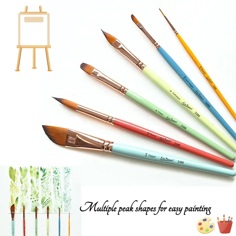 6pcs Set Art Painting Pens Miniature Crochet Line Pen Watercolor Hand Painting Tools Gouache Paint Detail Brush