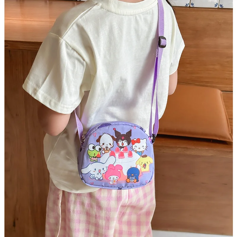 محافظ سانريو للبنات كارتونية من البولي يوريثان مقاومة للماء حقيبة كتف كروس كورومي مربعة للسفر حقيبة تخزين حقائب رسائل هالو كيتي #2