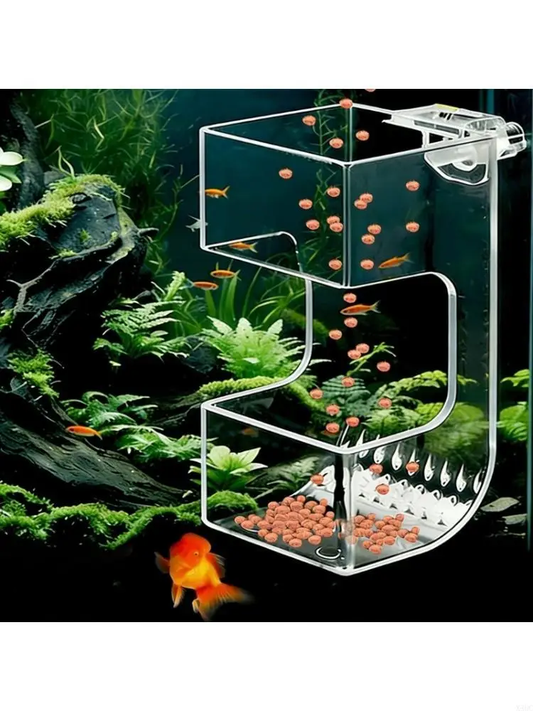 Aquarium Tray Fish Feeder with Clear Acrylic Easy To Install Feeding Tray X3UC