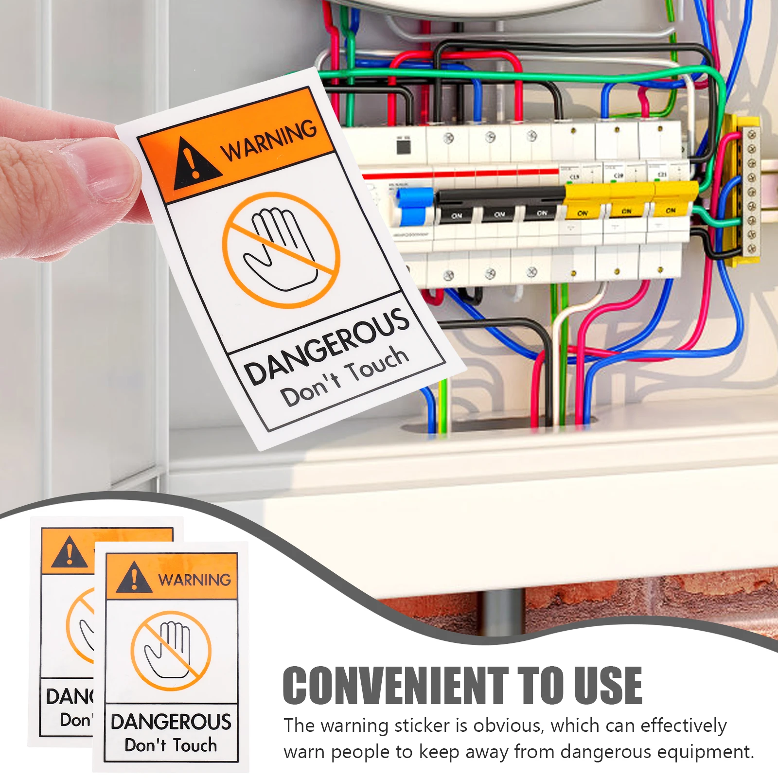 

2pcs Warning Stickers Bilingual Safety Label Keep Away Peel And Stick Adhesive Sign For Factory Warehouse Use