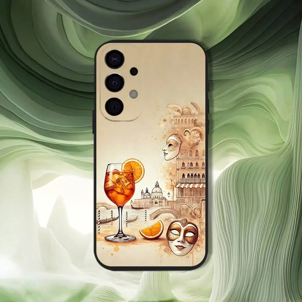 Aperol Spritz Art Phone Case For Samsung S25,S24,S21,S22,S23,S30,Ultra,S20,Plus,Fe,Lite,5G Black Cover