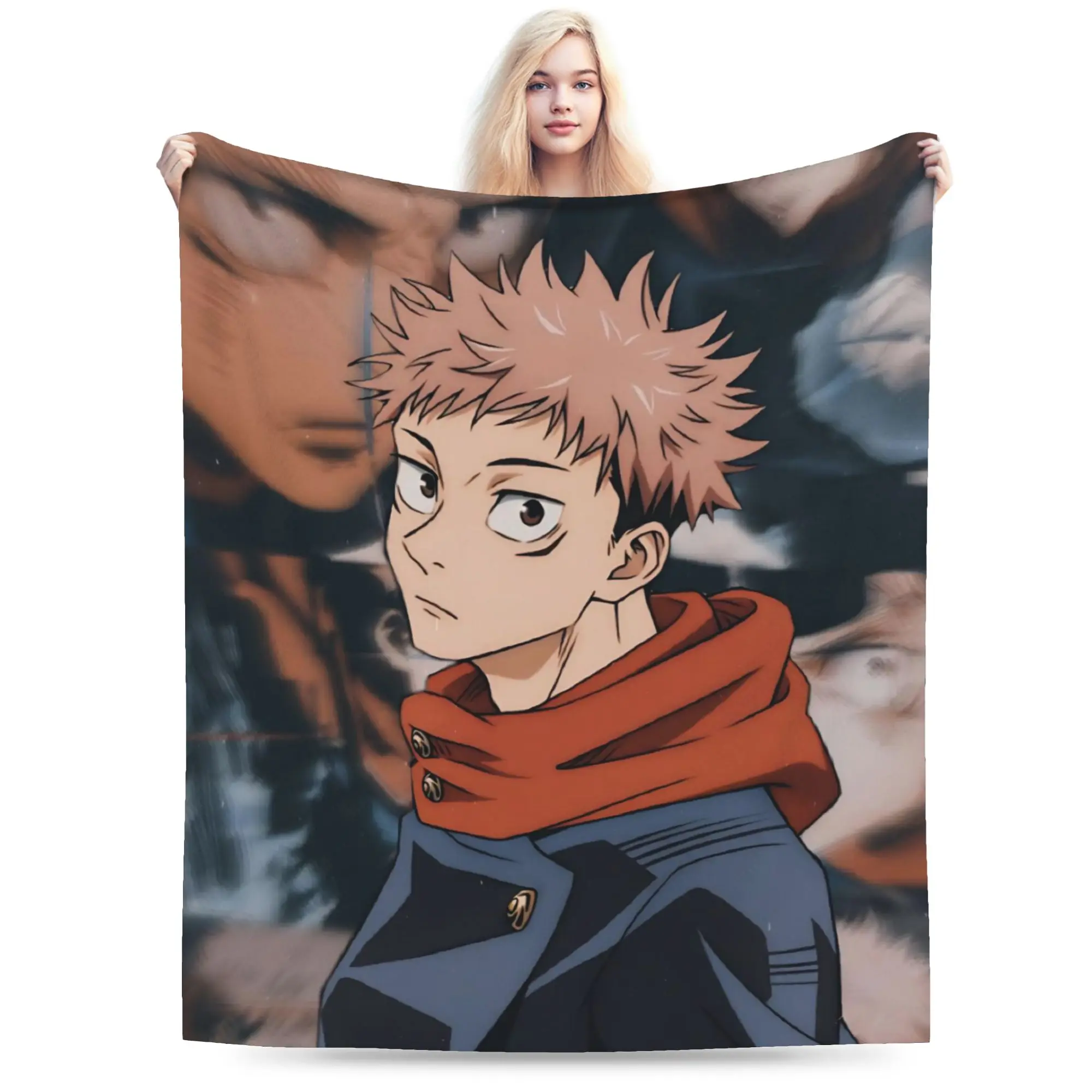 Itadori Yuji Blanket Super Soft Warm  JJK Anime  Throw Blankets for Living Room 50x60 Inches Multiple Sizes Throws And Blankets