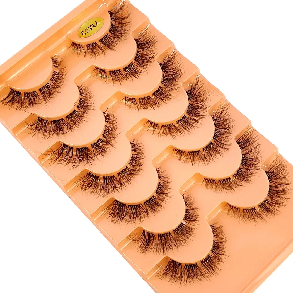 HBZGTLAD 7pairs Mink Eyelashes Invisible Band Fairy Lashes Extension Natural False Eyelashes Faux Fluffy Wispy Mink Fake Lashes