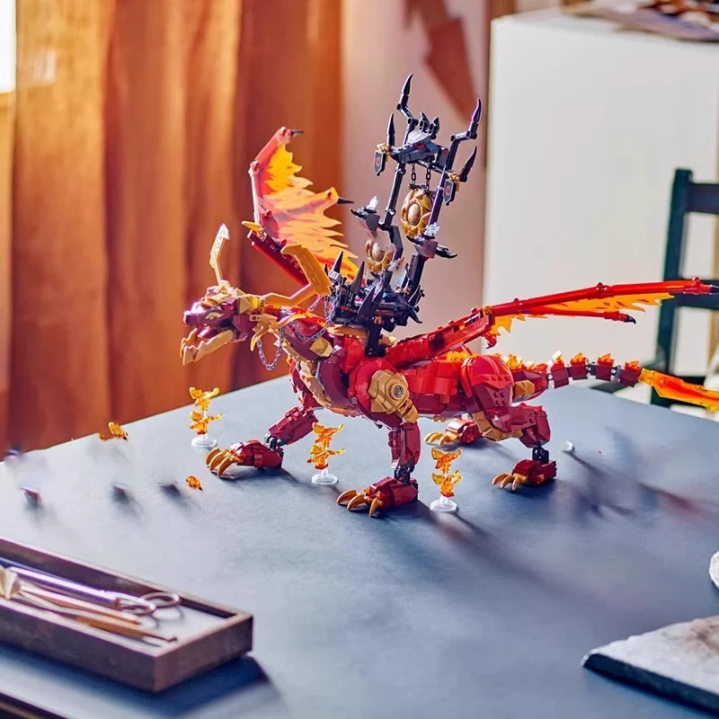 Phantom ninja serisi Güçlü kaynak ejderha 1342 adet Montaj oyuncak yapı taşı modeli Bir çocuğun doğum günü Noel hediyesi