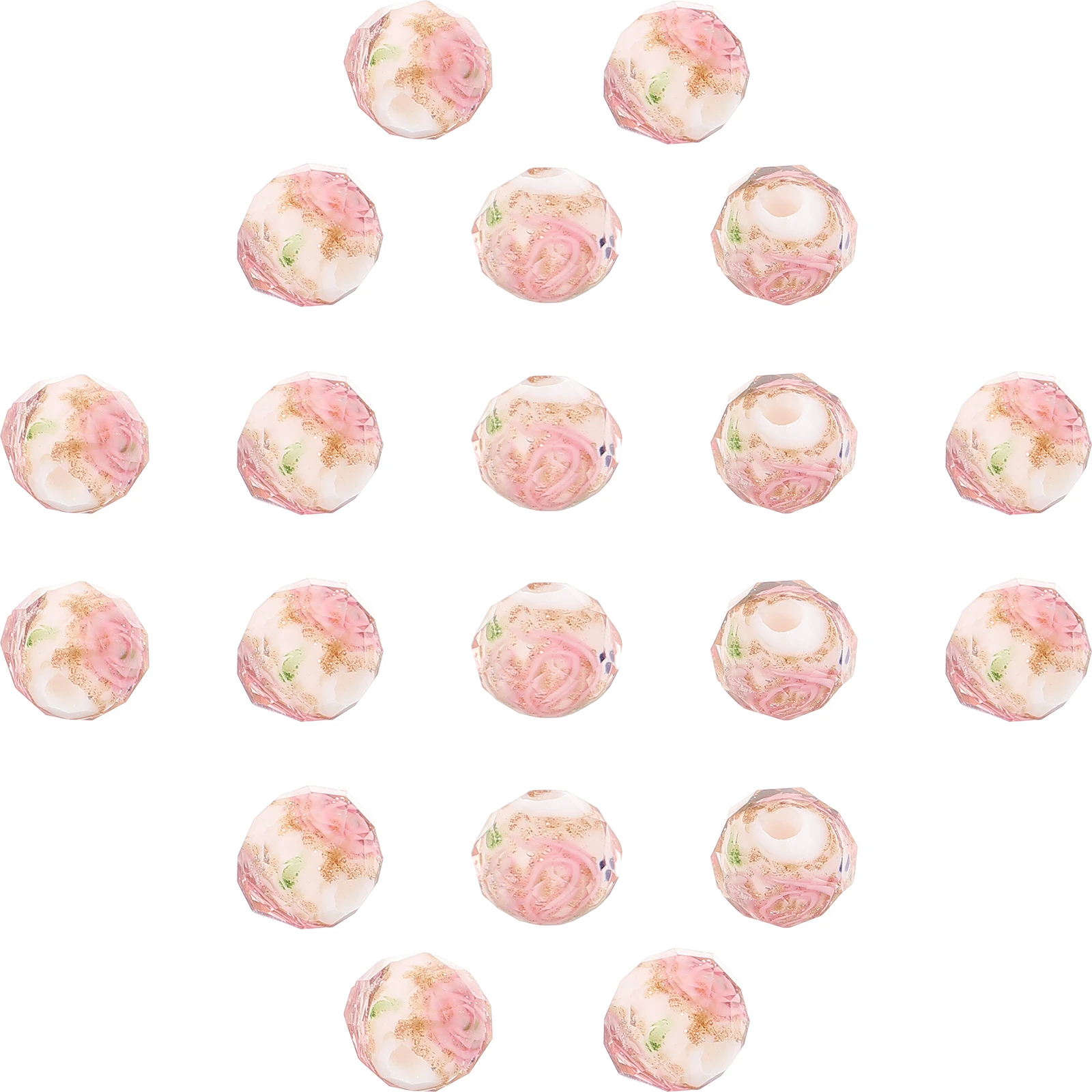 

20pcs Pink White Blue Beads 8mm 6mm 2mm for DIY Jewelry Crafts Bracelet Earrings Necklace Accessories Lightweight