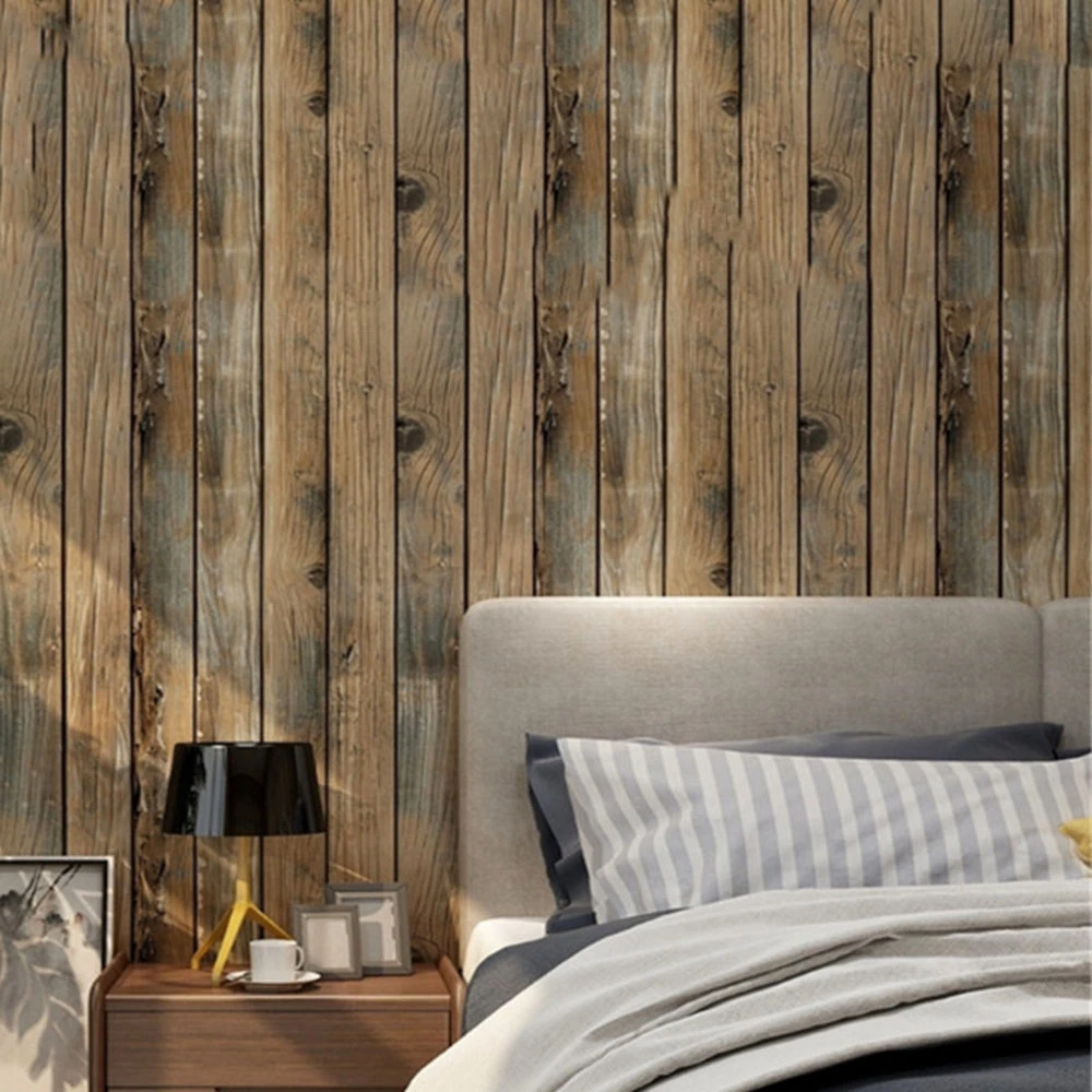 PVC Kitchen Decor Home Improvement Bedroom Living Room for Restaurant Wall Decor Wallpapers Wood Grain Wallpaper Wall Covering
