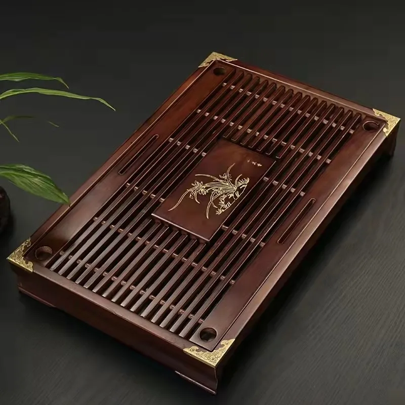 

Solid wood tea tray household simple water storage and drainage dual-purpose tray drawer type tea sea small tea table