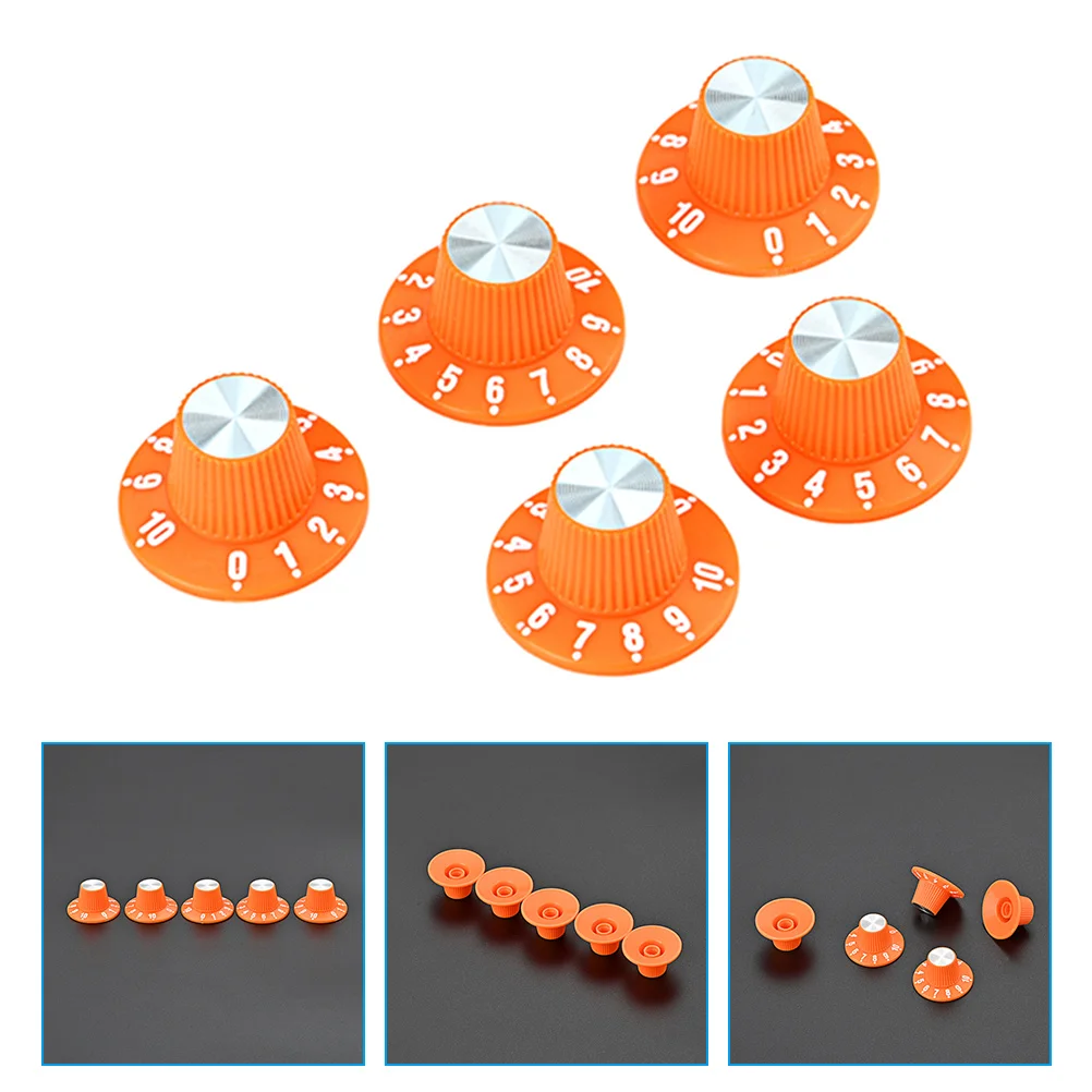 

5 Pcs Guitar Knob Volume Amplifier Potentiometer Caps Replacement Knobs Electric Bass Plastic Control
