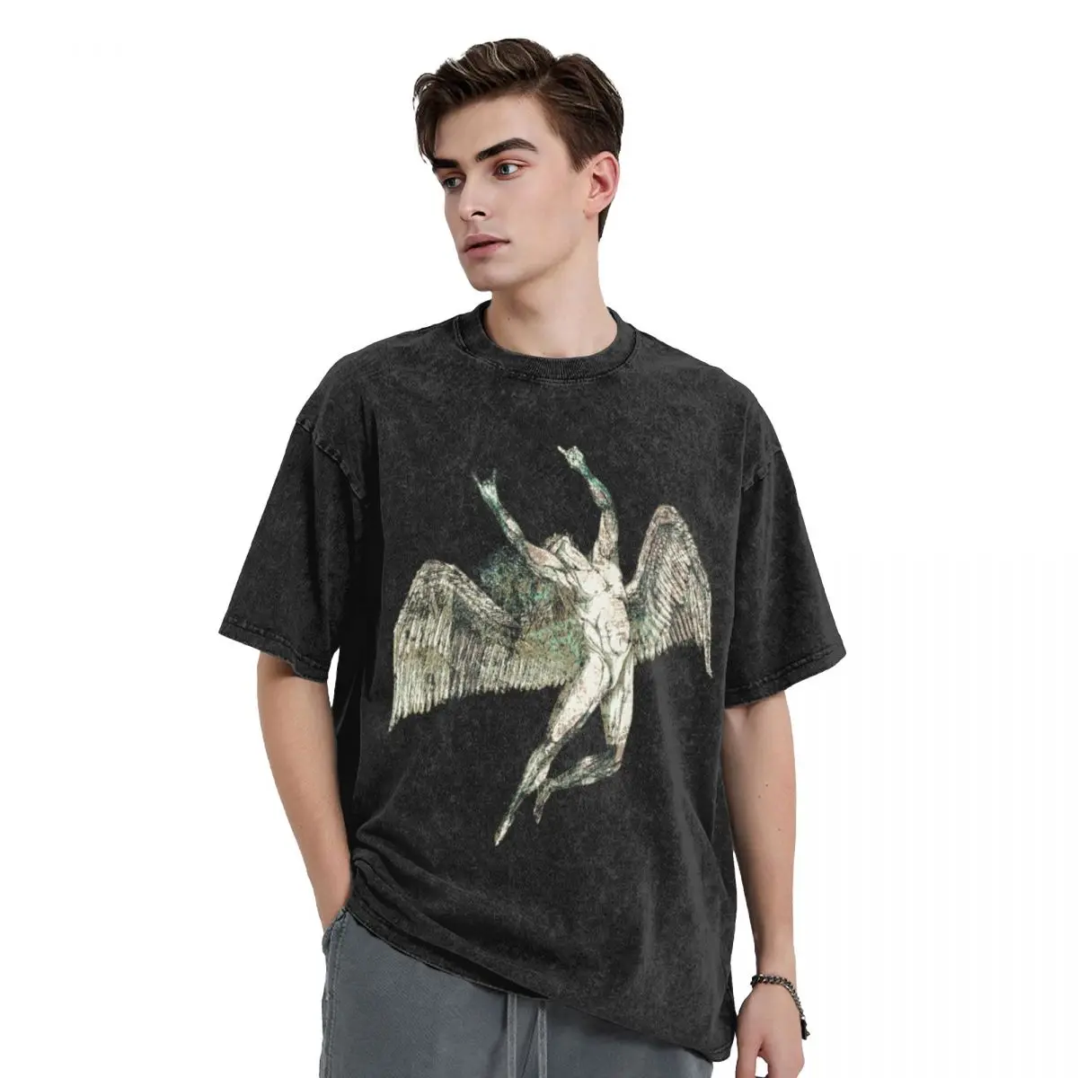 ICARUS THROWS THE HORNS - antique grunge *awesome UNLISTED designs in my portfolio* T-Shirt