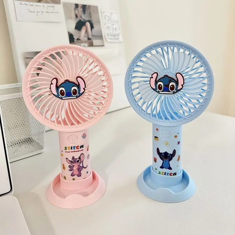 新しいリロ & スティッチアニメかわいい甘いミニファンかわいい漫画アニメアクセサリー USB 充電発光ハンドヘルドファンキッズギフトおもちゃ