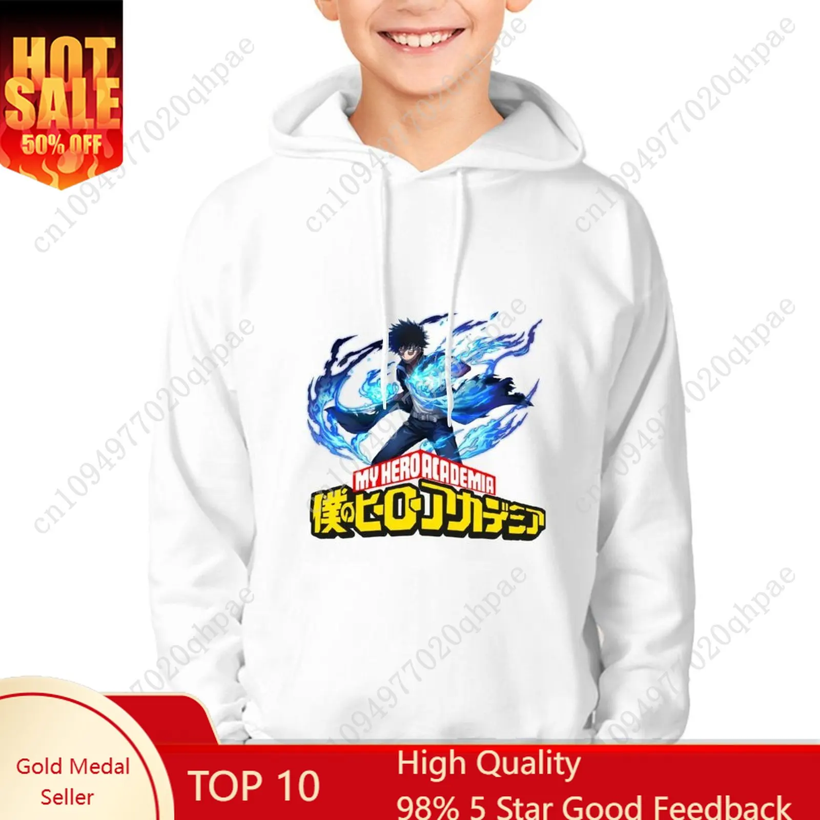

Толстовка с капюшоном My Hero Academia Dabi для мальчиков и девочек, детская хлопковая термокофта, легкая дышащая толстовка на заказ, весенне-осенние топы