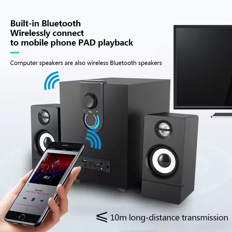 Home Theater Computer Multimedia Bluetooth Speaker Desktop Subwoofer For Notebook USB 3.5 mm Connection 3D Stereo Music Center