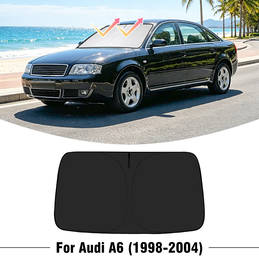 For Audi A6 1998-2000 2001 2002 2003 2004 Car Windshield Sunshade Cover Front Window Sun Shade Visor UV Protection Accessories