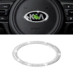 DIYSMART Bling Steering Wheel Emblem Sticker for Kia Optima Soul Forte Sorento Seltos Stinger Telluride Crystal Car Accessories