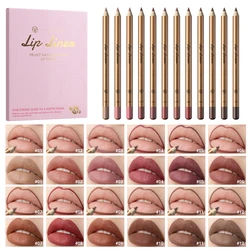 Waterproof Matte Lip Liner and Lipstick Pen Set Long-Lasting Non-Fading Smudge-Proof   Lip Pencil for Precise Application