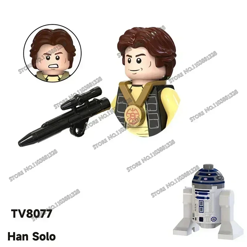 Star VANMandalorian Han Solo C-3PO Leia Dark Vador Bbba Fett nuits Mini Robot Figure Toy Briques Assemblage de beurre