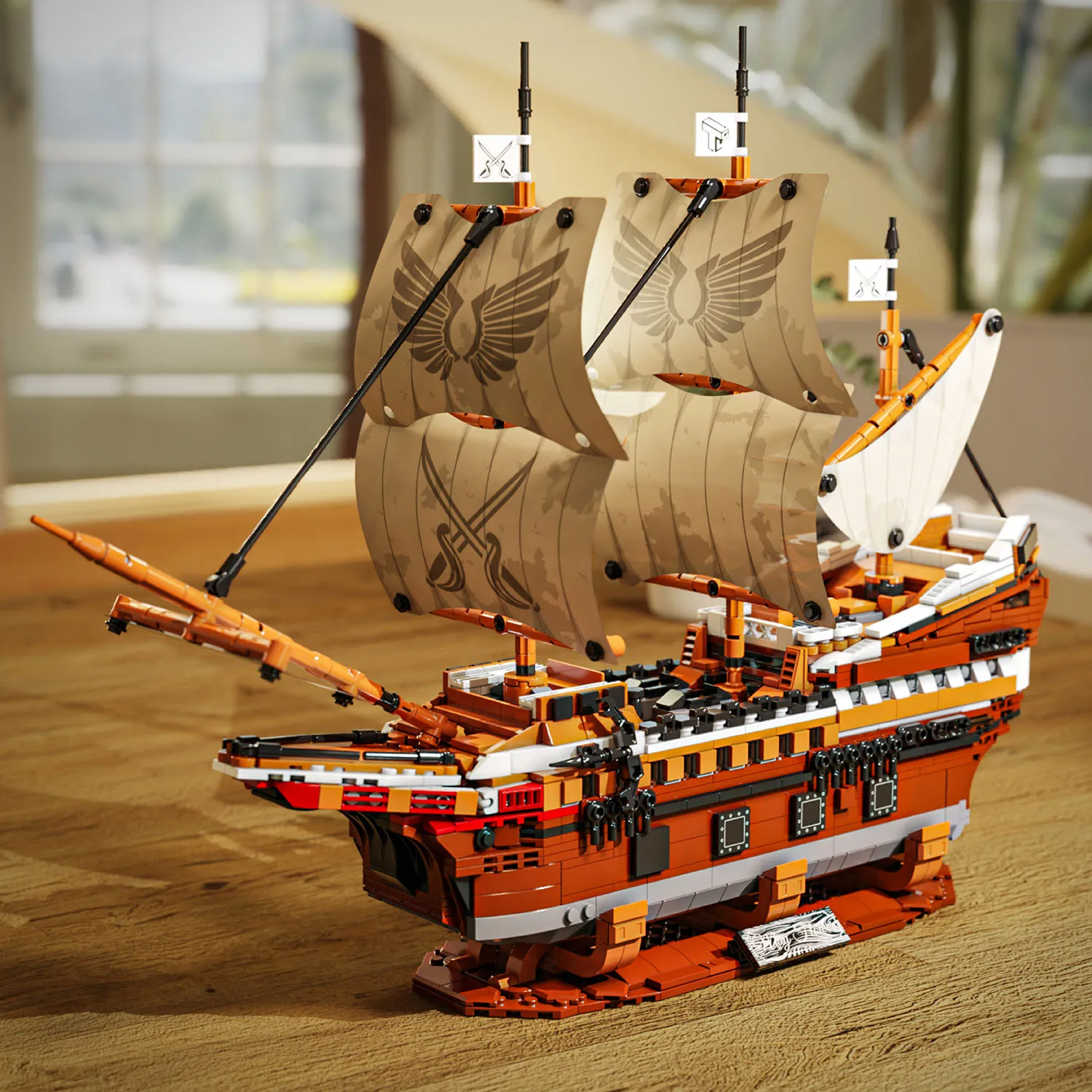 

2076PCS Retro pirate ship Building Blocks Toys Model Pirate Ship Assemble Puzzle Bricks Toy Sets For Kid Desktop Ornament Gifts