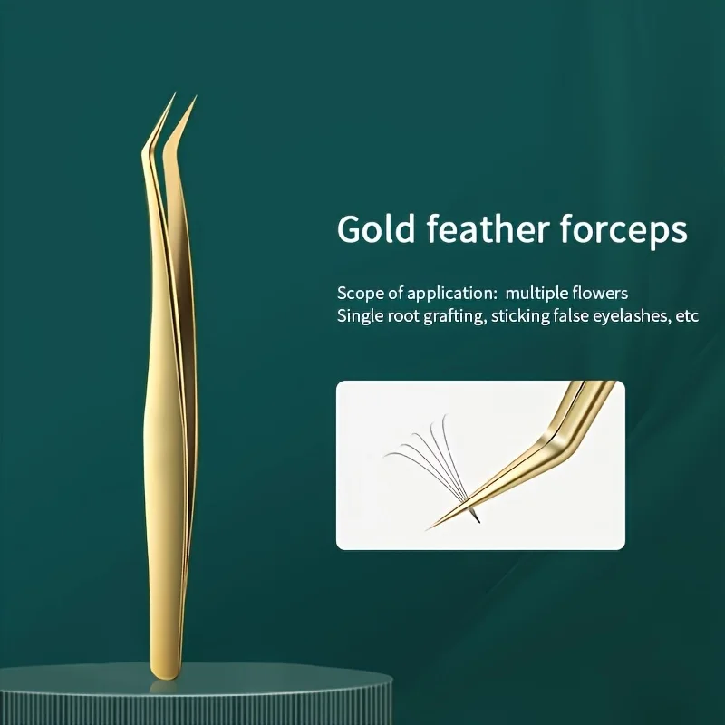 Pinzas de extensión de pestañas curvadas de precisión, pinzas de pestañas de acero inoxidable, herramienta de maquillaje de cejas de precisión con diseño curvo