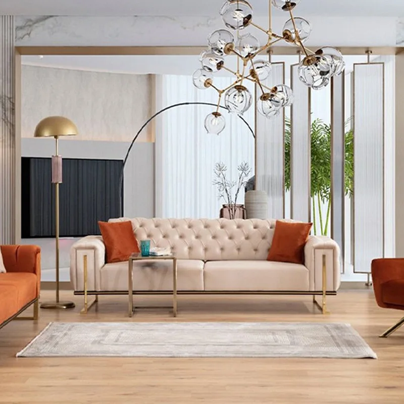 Light luxury sofa living room large apartment pull buckle sand, light luxury sofa living room large apartment pull buckle sand