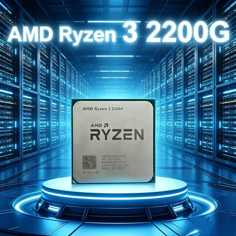CPU AMD Ryzen 3 2200G R3 2200G de 3.5 GHz Zen 0.014 YD2200C5M4MFB de Cuatro Núcleos y Cuatro Subprocesos, Socket AM4, Sin Refrigerador, Estilo Antiguo