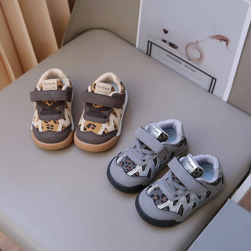 Children's Sneakers Kids Fashion Leopard Print Non-slip Casual Tennis Shoes Boys Girls Ergonomics Sneakers Toddler Outdoor Shoes