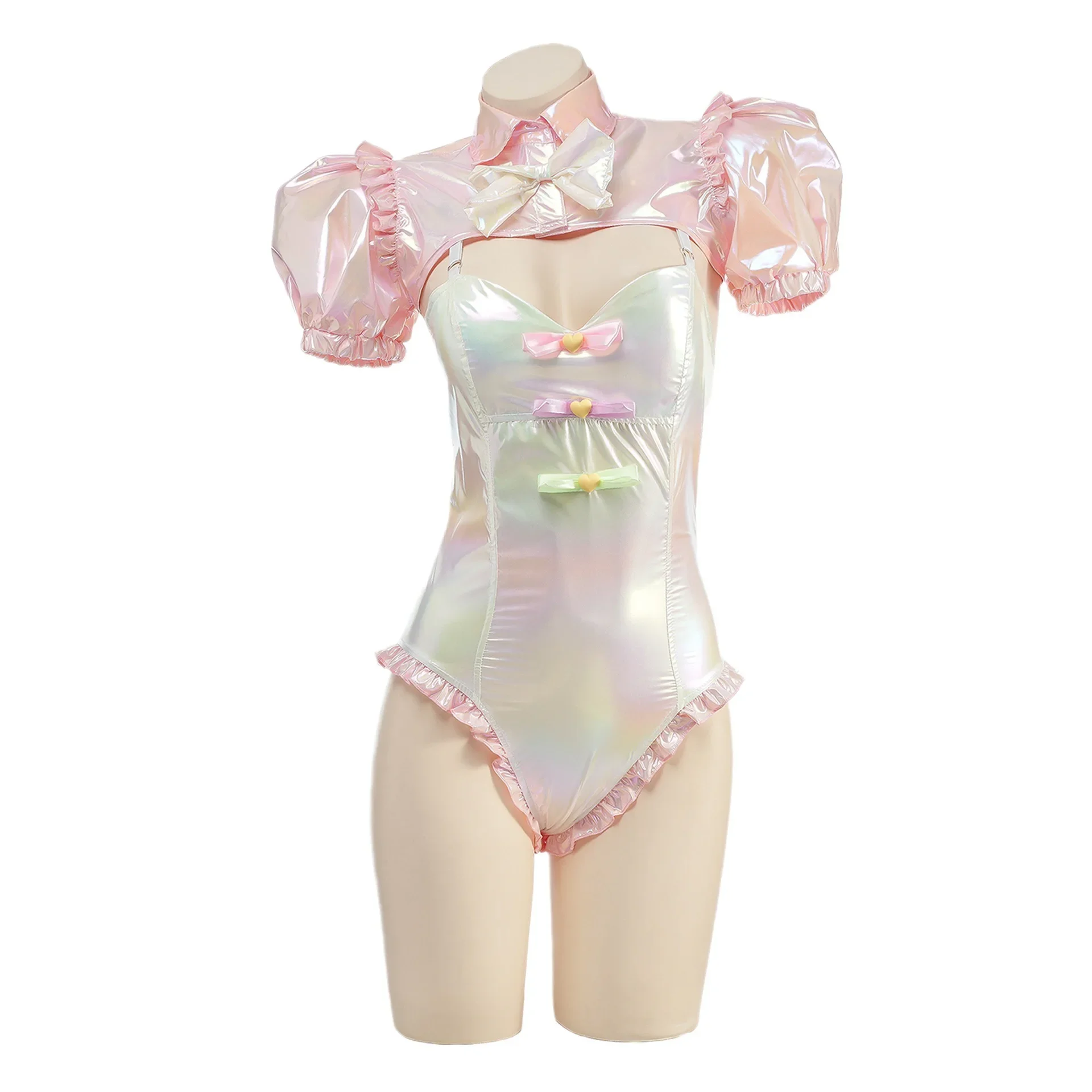 

Anime NEEDY GIRL OVERDOSE KAngel Bodysuit Game Laser Swimsuit Costumes Cosplay Pink Cute Bodysuit Role Play Outfits Halloween