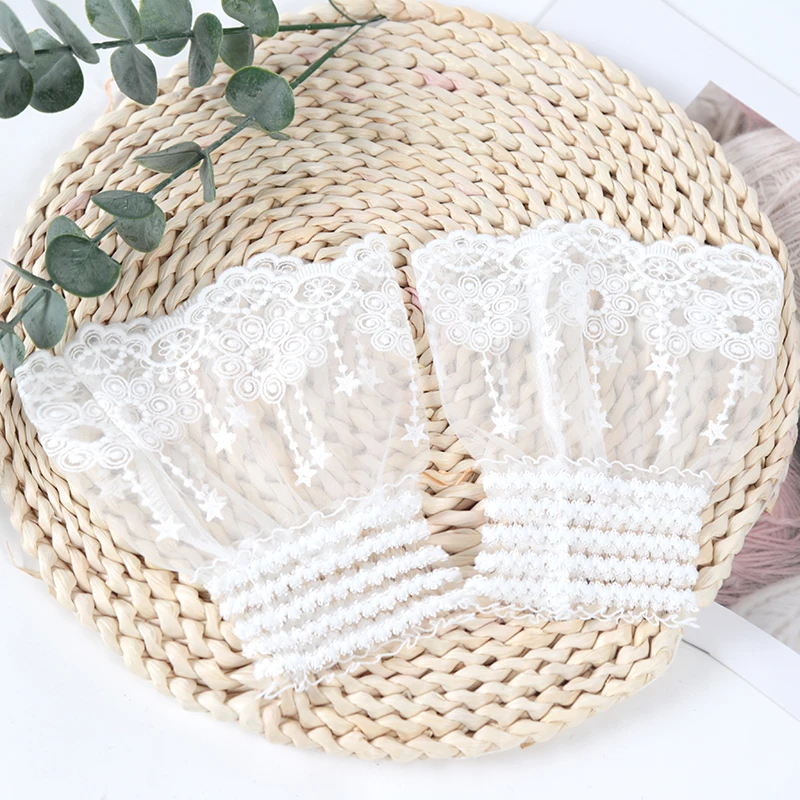 Съемные манжеты, женский свитер, искусственные рукава, вязаные крючком, кружевные манжеты с цветочным принтом, роговые манжеты, вышивка, воланы, рукава с оборками