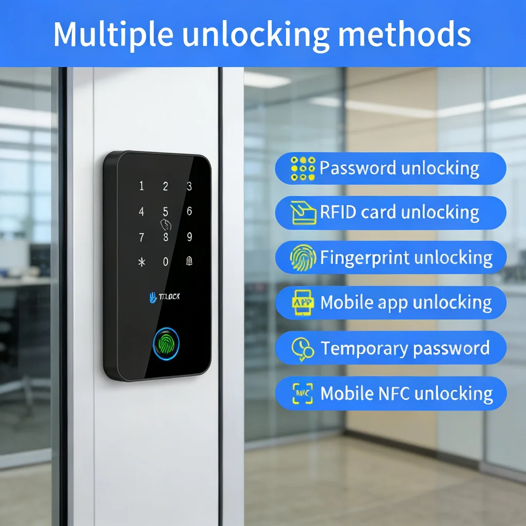 TTLock APP IP67 Waterproof Smart Keypad Fingerprint NFC Bluetooth 13.56MHz Card Reader Door Lock Access Control Opener System
