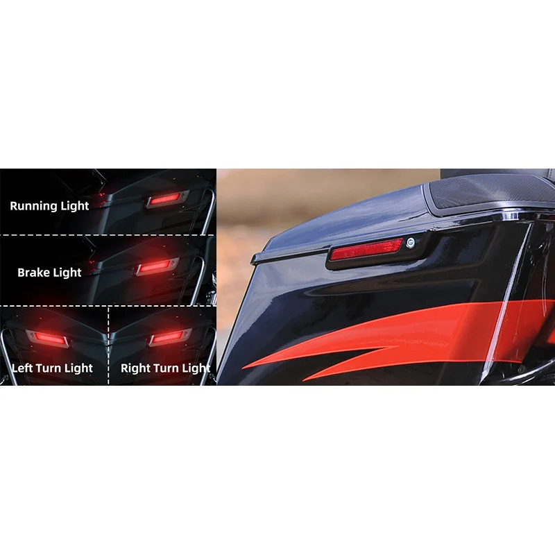 

Suitable for Harley Grand Glide Street Glide Modified Saddlebag Lid Lock Light Saddlebag Lock Decorative Light Pair 14-22