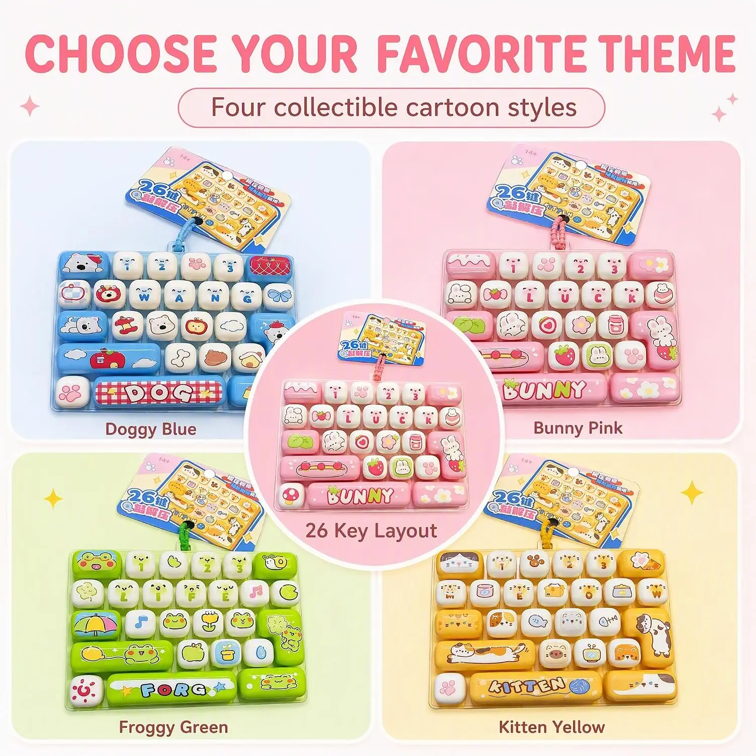 Animal Diary  Sturdy Stress Relief Fidget  26 Grid Fidget  Casual For Bag Charm Fragmented Time Study Breaks