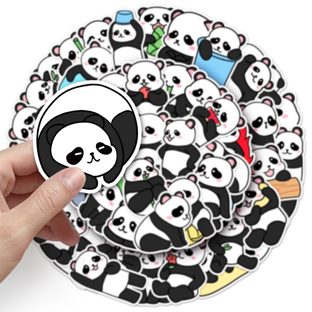 Pegatinas impermeables de dibujos animados para niños, calcomanías de animales bonitos, Panda, grafiti, juguete para niños, cuaderno, portátil, teléfono, decoración de coche, 10/30/50 piezas