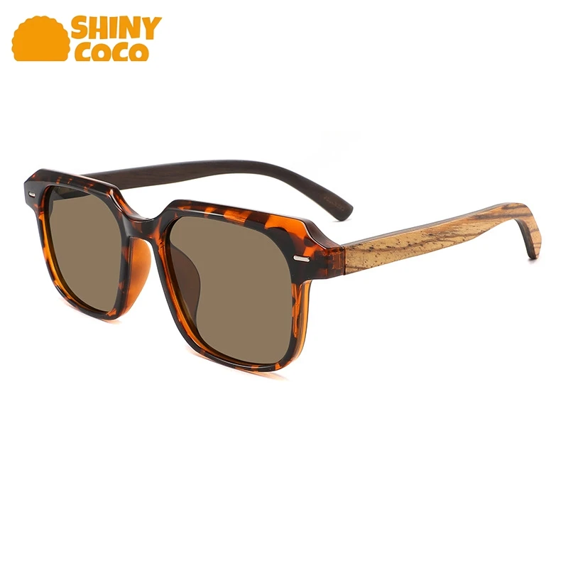Shinycoo marca de luxo cross border arroz prego polarizado óculos de sol camada de madeira high end óculos de sol de bambu e madeira