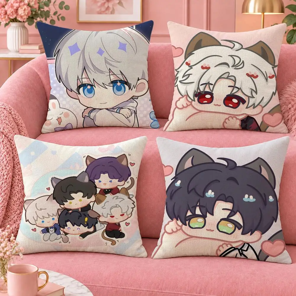Game Romance Love and Deepspace Cushion Cover Cute Cartoon Throw Pillow Cover Soft Plush Cushion Cover Sofa Bedroom Home Decor