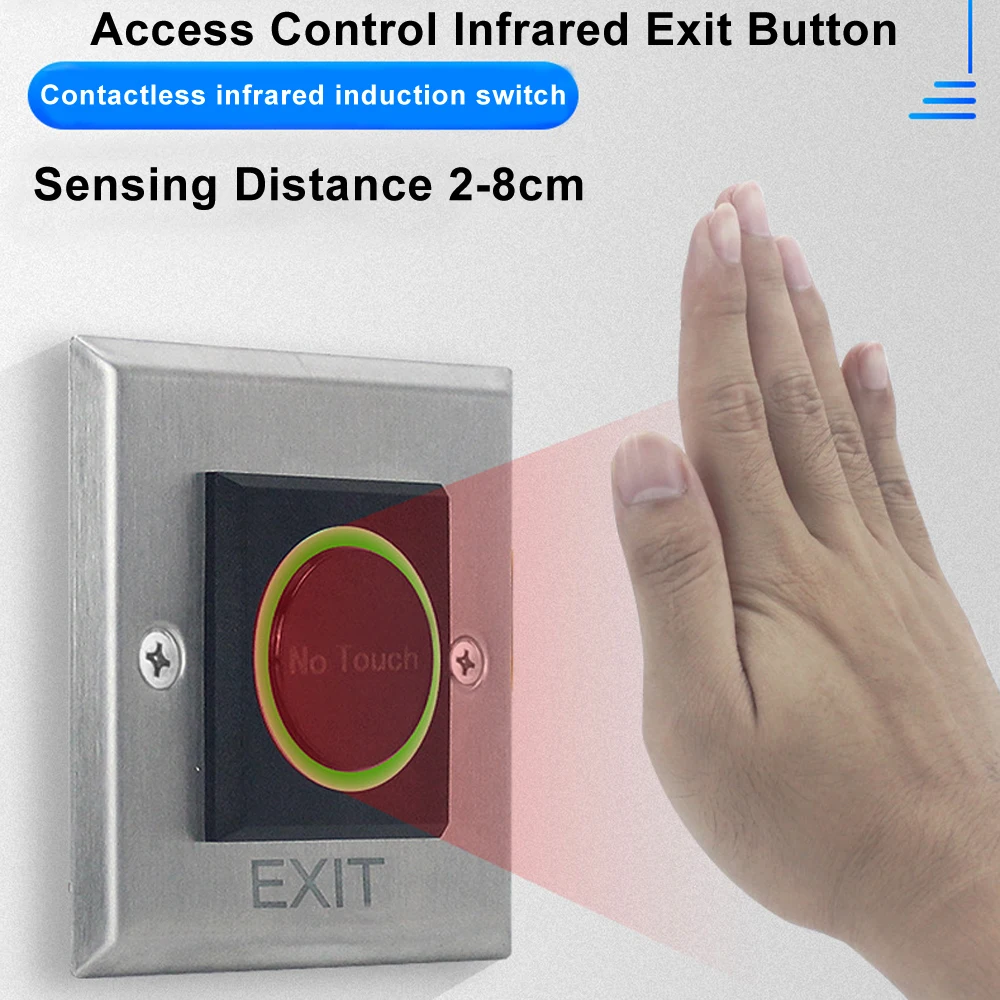 NO COM NC LED light Infrared Lock Exit Button IR Door Release Switch Contactless Door Lock Release Switch No Touch