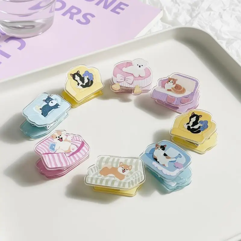 Cute Cats And Dogs Animal Cartoon Decorative Gift Sealing Clip Memo Clip PP Clip For Students Cute Little Items